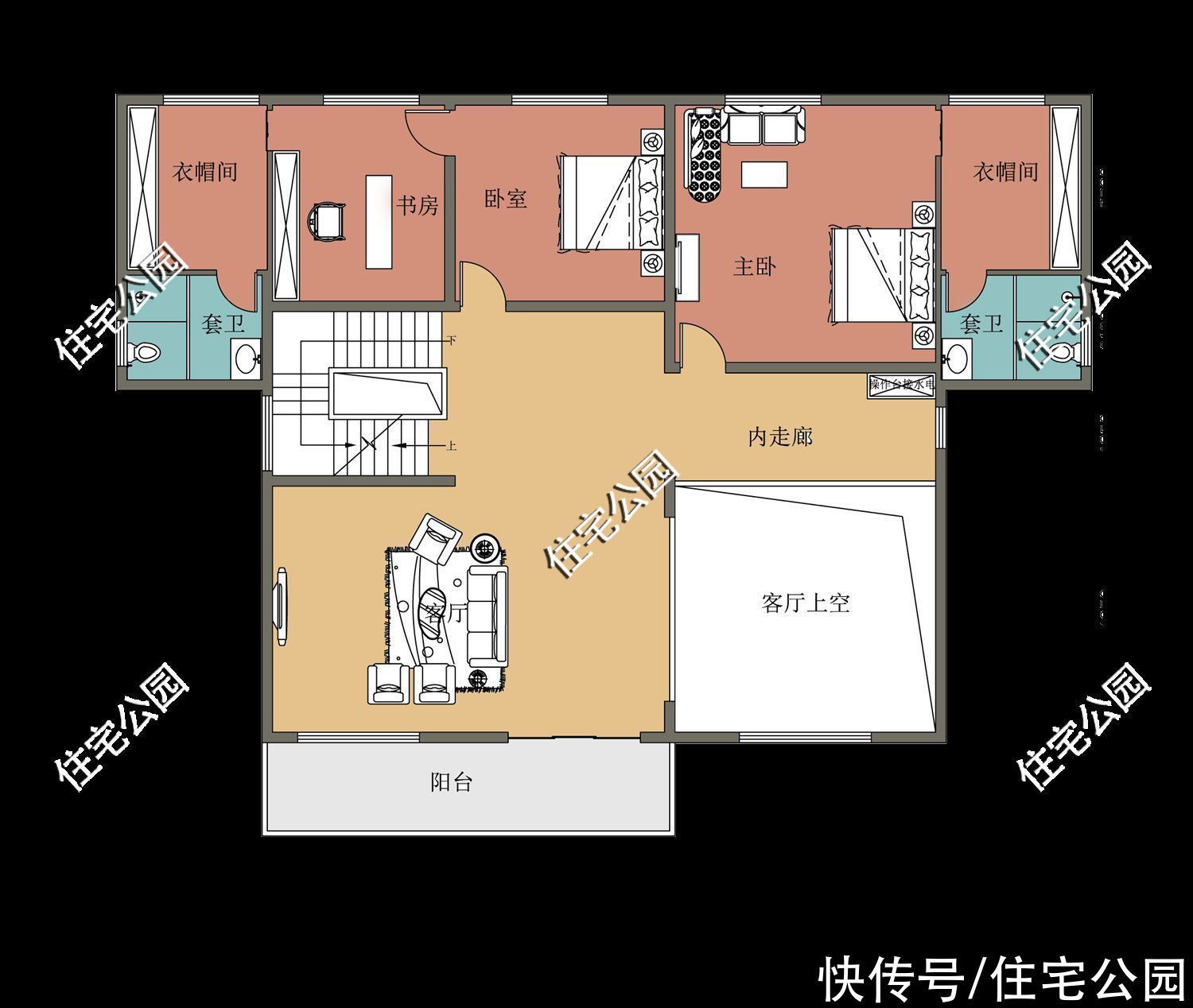 户型|15套挑空客厅户型，专为农村老百姓设计，2021年这样建房面子十足