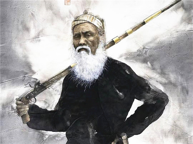 神秘芭沙老枪手&艺术鉴赏网:于海《神秘芭沙老枪手》荣宝斋成功拍出38万