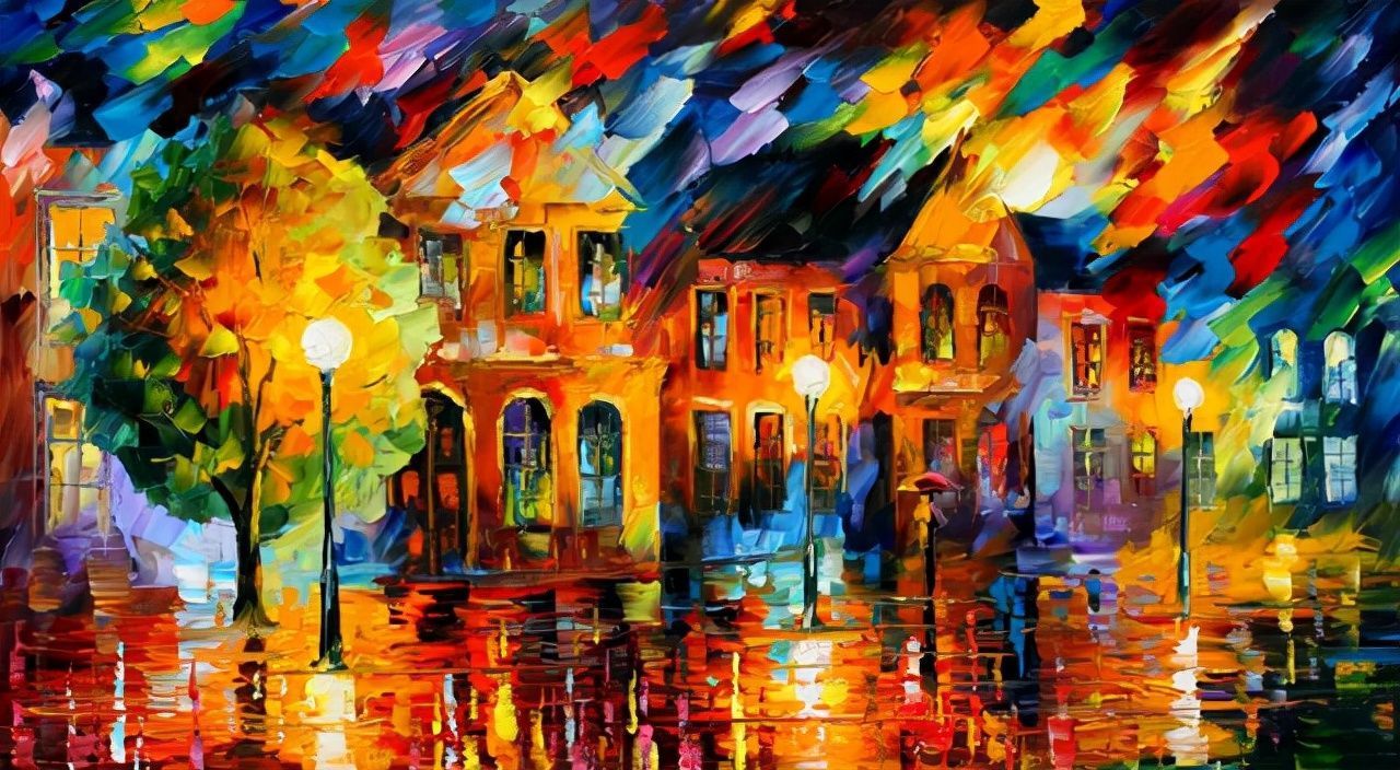 leonidafremov&现代印象以色列画家leonid afremov调色刀创作的缤纷炫丽油画