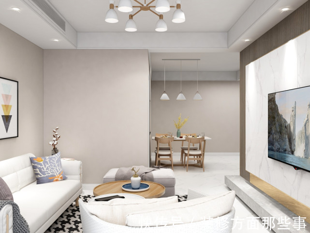 条纹衣|103平现代风二居室看起来呆板，效果却是非常生动的