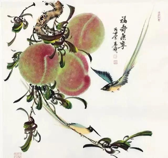 甜香|一起来欣赏国画里的蜜桃，娇艳溢甜香