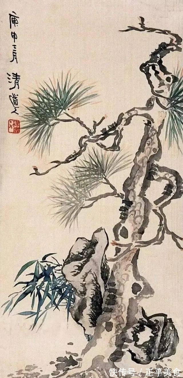 李瑞清$张大千有一位道士老师叫李瑞清,其绘画延续了文人风骨金石味十足