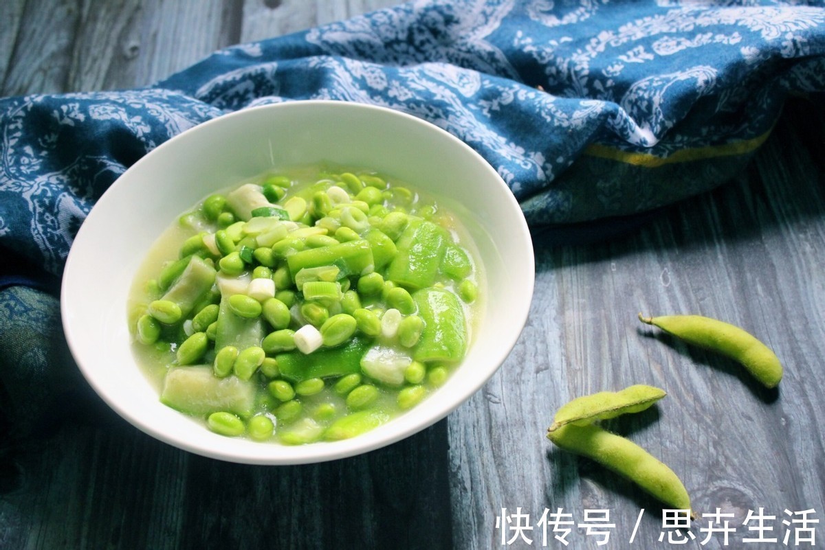 配菜|1根丝瓜,半斤毛豆,教你做这道夏日清凉小菜