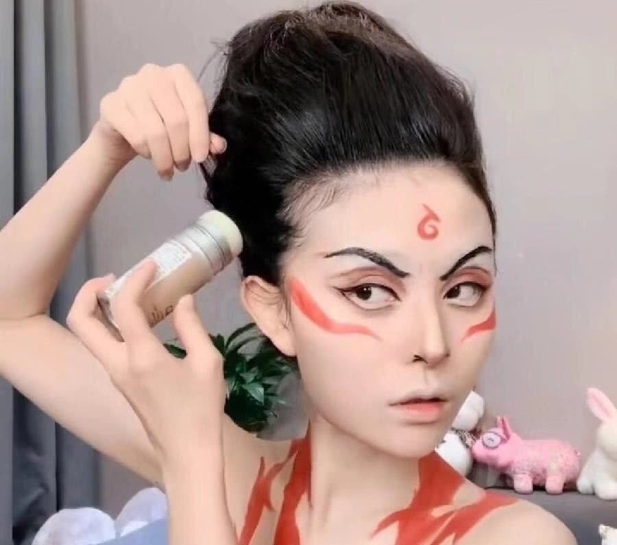 仿妆&美术生画仿妆哪吒,开头没在意,看到结局:大神,怎么拍的照?