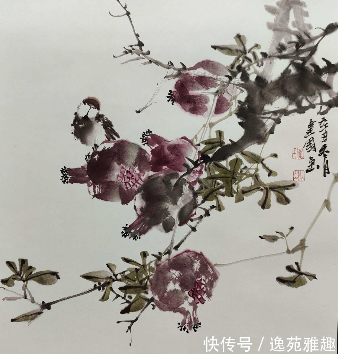 画家@【作品欣赏】春华秋实，心随花开，画家施建国作品欣赏