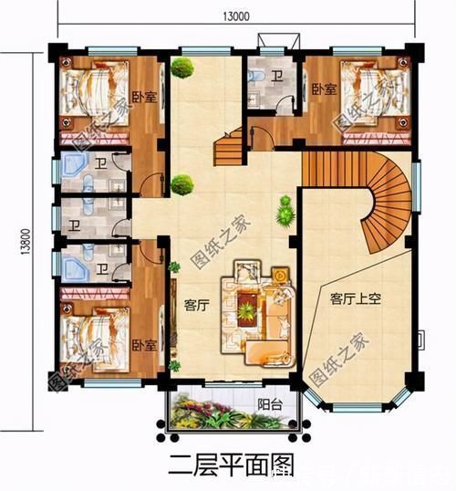 卫生间|农村三层楼房户型图,户型方正舒适,看完赶快收藏图纸