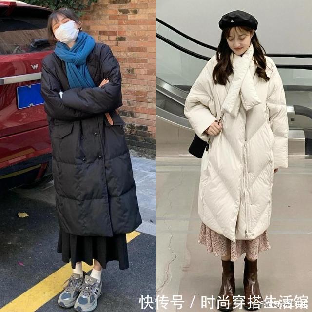 保暖|羽绒服下面尽量少穿裤子,今年更流行这样穿,时髦保暖又显瘦,美