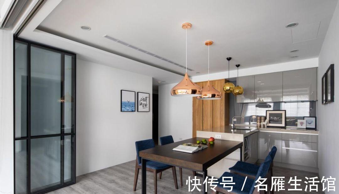 中岛台|要我说,厨房里加个岛台,一侧留空连着吧台,能收纳能用餐!实用