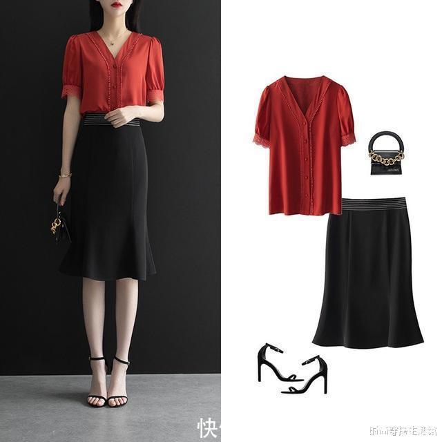 衬衫|被一位博主穿搭圈粉了，试试这衬衫+半裙，轻松优雅又减龄