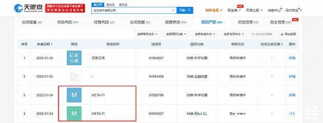 注册|华为申请注册“META-FI”商标，国际分类含科学仪器