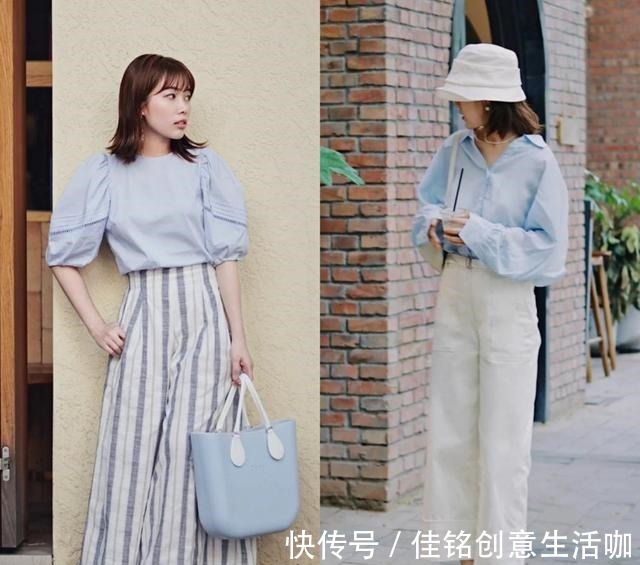色系 初秋流行这样一组穿搭“衬衫+阔腿裤”,简单高级还不挑人!