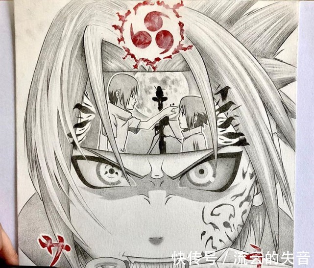 特写|鸣人九尾人格特写图,将护额细节放大后,里面包含了鸣人的前半生