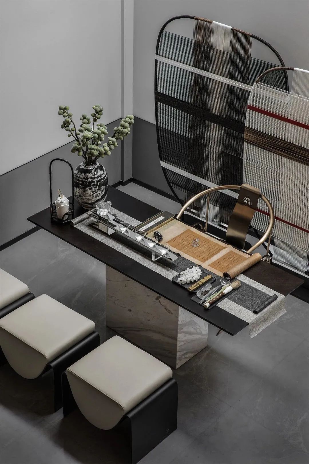 优雅|550㎡现代风别墅,高级灰与水墨色,低调档次的效果很独特