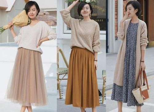 今年火了一种穿搭，叫“毛衣＋半身裙”，30岁女人穿，洋气又减龄