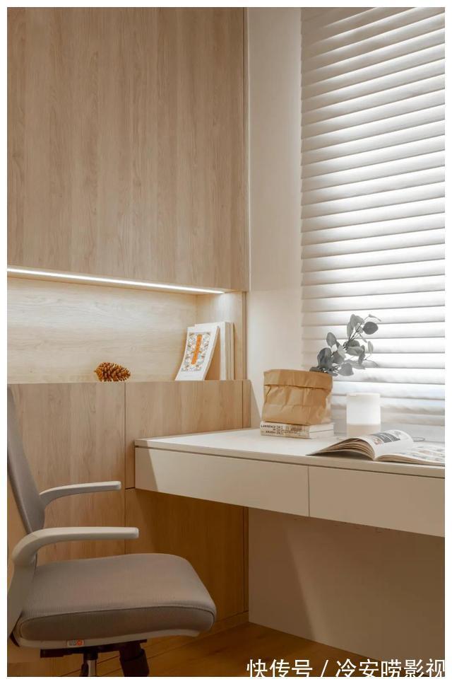 主卧|50㎡一字户型，逆袭两居室，独立厨房+办公区+浴缸全都有，真赞！