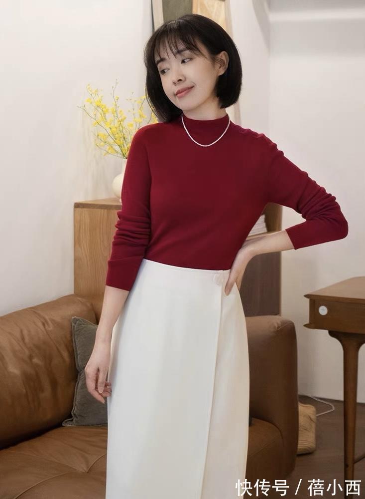 半裙 40岁的女人试试“羊毛衫+半身裙”,学她这样穿,遇见更美的自己