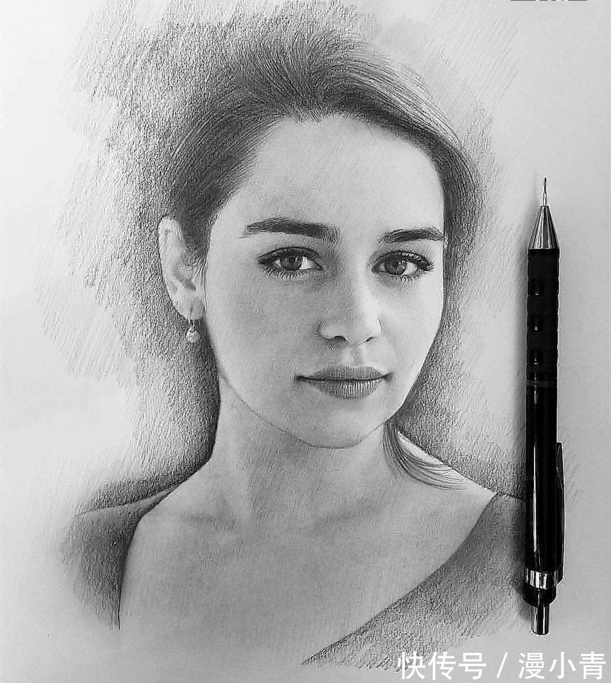 技巧#黑白照片还是人物素描,用高级绘画技巧诠释心中对于名人的喜爱