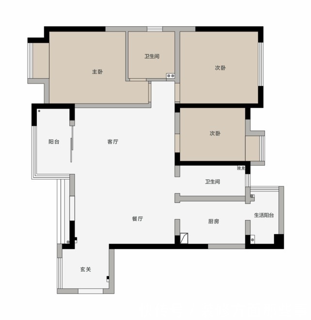 三居|110㎡温柔三居,微水泥与米黄茶粉的碰撞