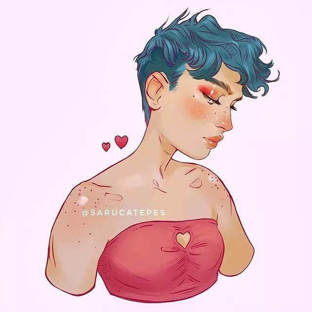 大动态|最怕长的美,还会画画的女孩子,这才是速写该有的线条啊