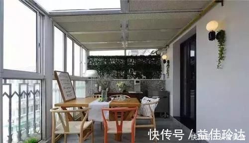 阳台|买80㎡顶楼被同事嘲笑,看到我家大阳台改花园餐厅,天天来串门