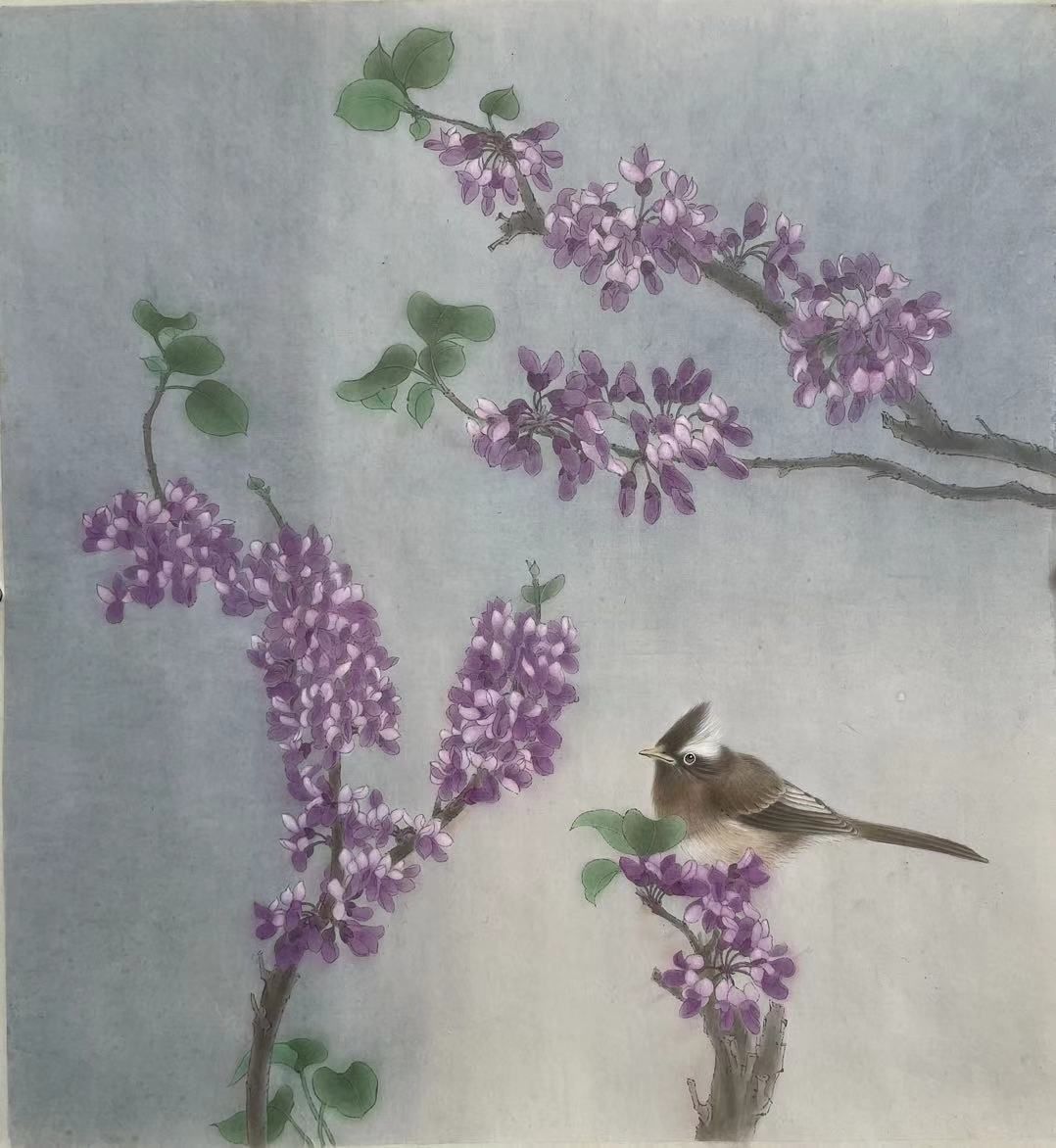 花鸟画|十年,这位上海画家画了100幅花鸟图,与花博会的鸟语花香交相辉映