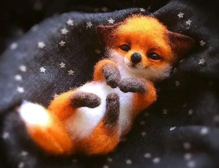 艺术家@逼真到极致的毛毡作品,毛茸茸的小动物,把心都融化了