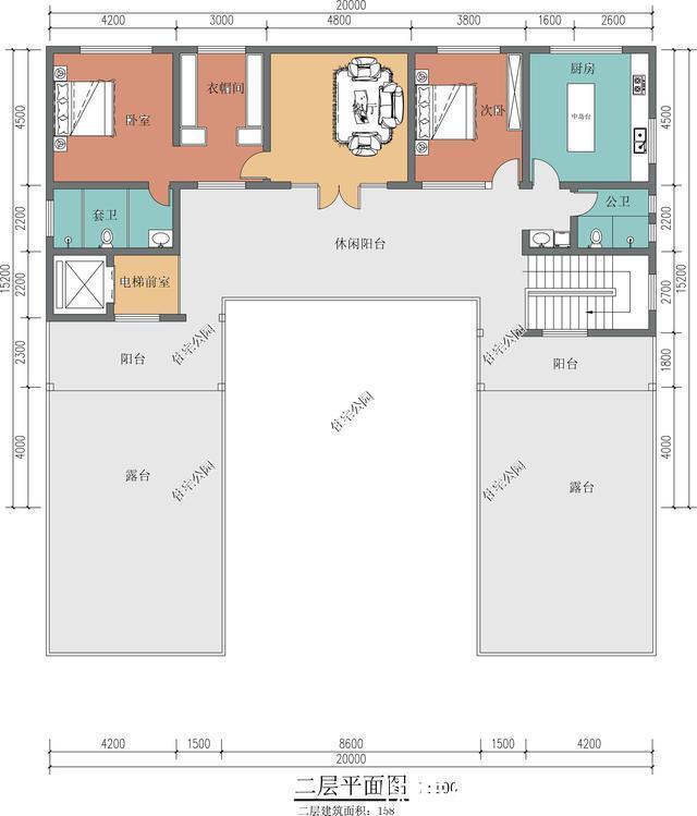 电梯|农村建中式，这样设计怎么样？电梯、独立厨房、大套卧全有了
