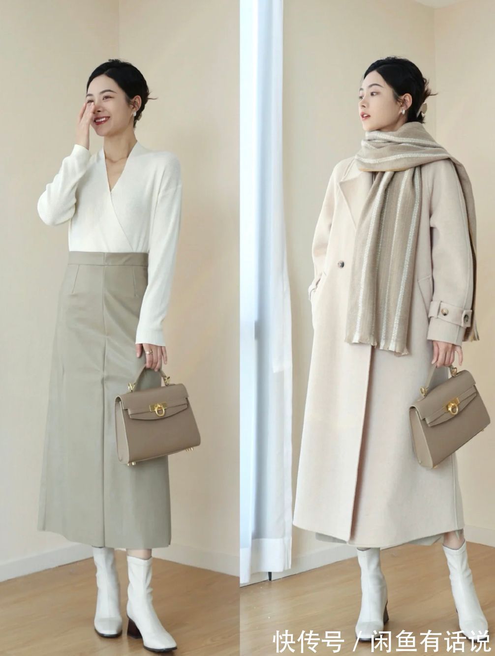 燕麦|今年冬天超火的“燕麦色大衣”,学35岁博主这么穿,高级又显气质