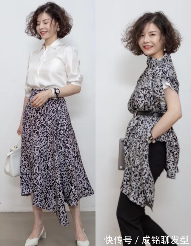 卷发|这才是50岁女人该有的装扮,烫卷发穿洋服,时尚减龄活力满满