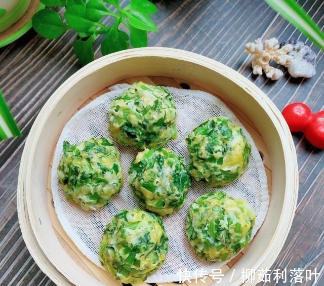 非常好吃|蒸茼蒿丸子,营养健康,非常好吃!