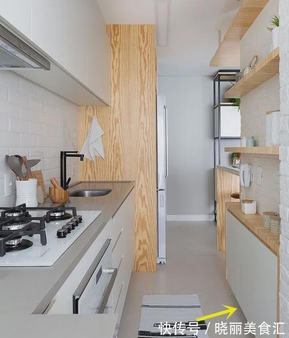 薄柜|L型厨房过道1m宽,加20cm宽薄柜台面,变身U型厨房,小户型这样学