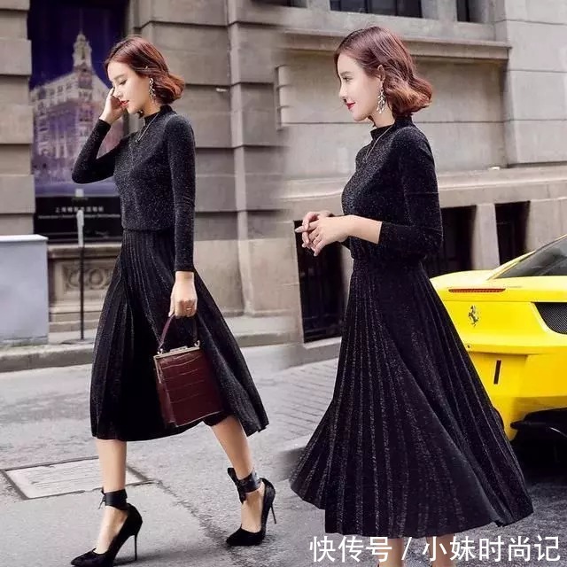 别穿毛衣搭配阔腿裤, 如今春节都流行连衣裙套装, 背影美炸了