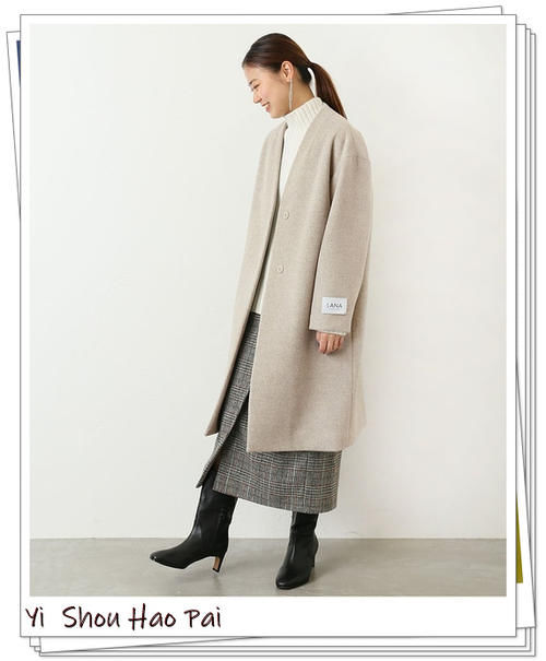  外套|适合40岁女人的无领大衣外套搭配示例！显简洁提气质