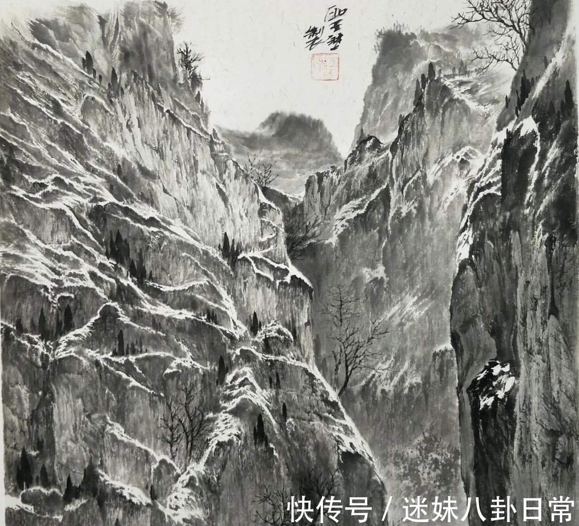 山水画&一位青年画家的山水画很写实,有韵有境,不输西方风景画!