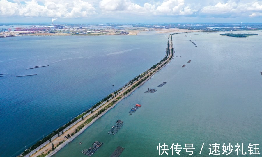 公路|航拍：广西最美海上公路 如巨龙盘亘海平面