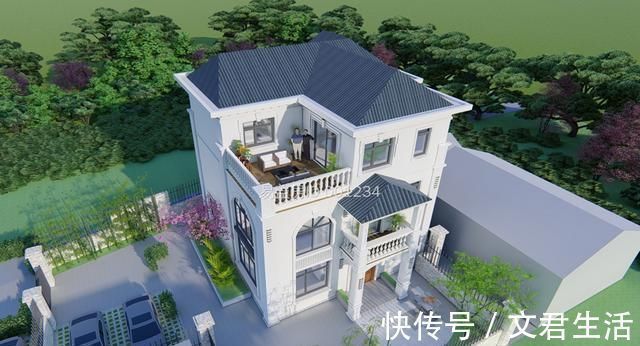 自建房|占地133平方三层农村自建房,7卧室1挑空客厅4卫1大露台欣赏美景