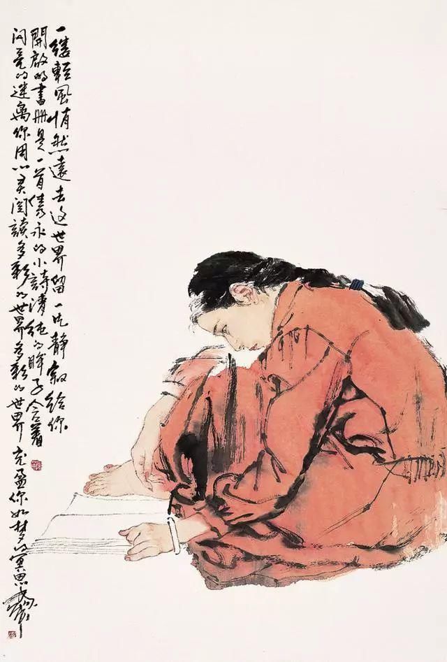 绢本!国画:何家英画笔下的怜怜女儿态,不同寻常的美感!