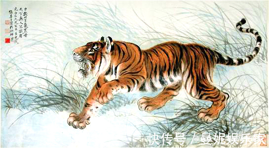 张善孖@齐白石把4只老虎画成病猫,为何还能卖3202万专家放大看尾巴