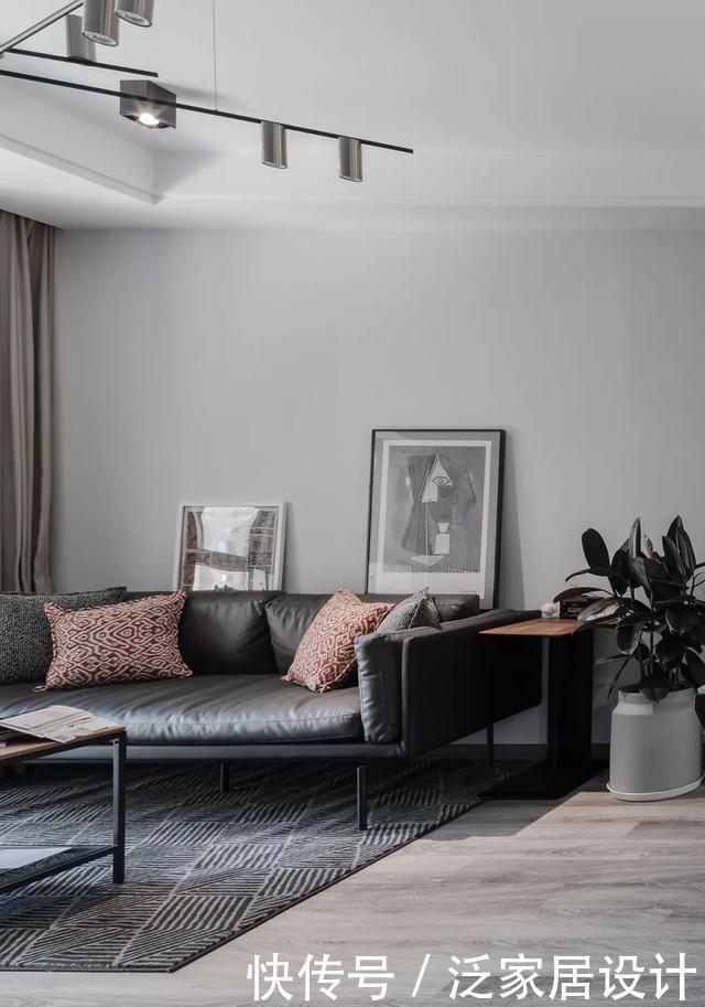 背景墙|94平现代三室，半开放式厨房、书房，让居室互通互透，共享光线