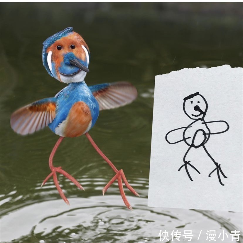 ps技术|为了鼓励孩子不放弃画画,老爸把孩子的夸张作画“搬”到了现实中