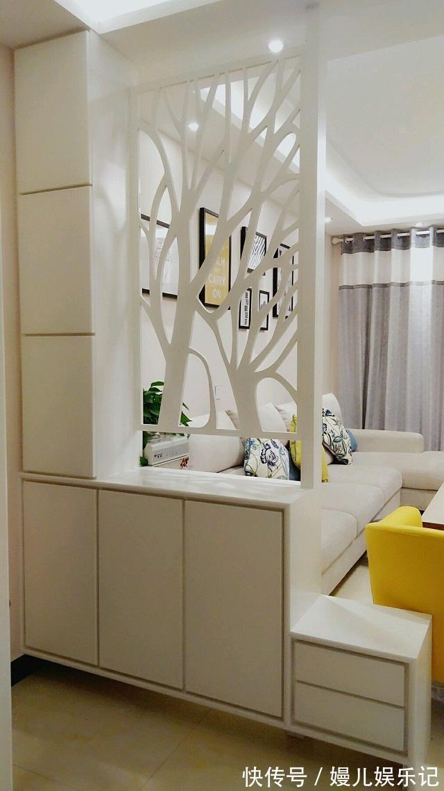 鞋凳|朋友新房装修刚毕业，头一次见这么漂亮的鞋柜隔断，客厅人见人爱