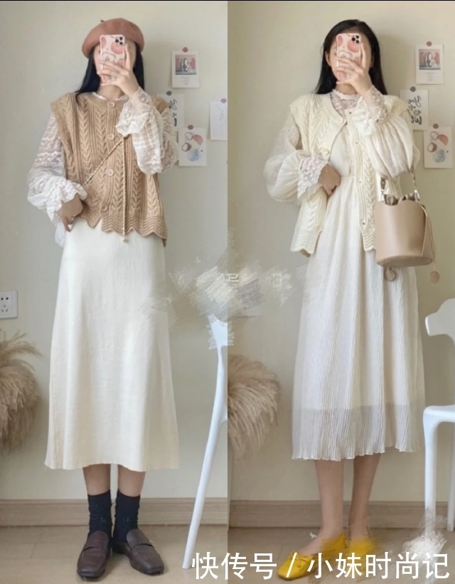 冬季少女感减龄穿搭,完美遮住小肚腩,约会太合适