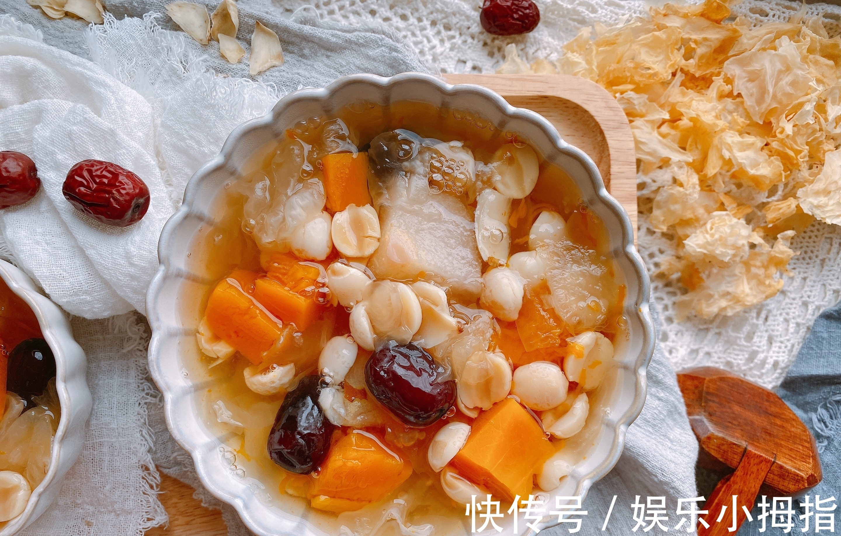 莲子芯|入秋后天气干燥,试试“4白1黄”的甜汤,止咳润肺,跟秋燥说拜拜