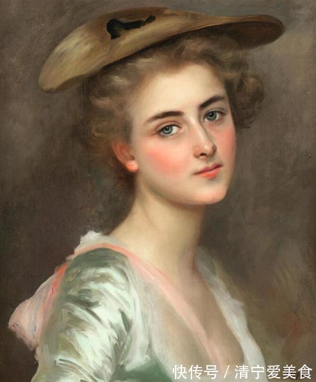 肖像画!花容月貌般的法国女性人体油画,眉梢眼角藏秀气,声音相貌露温柔
