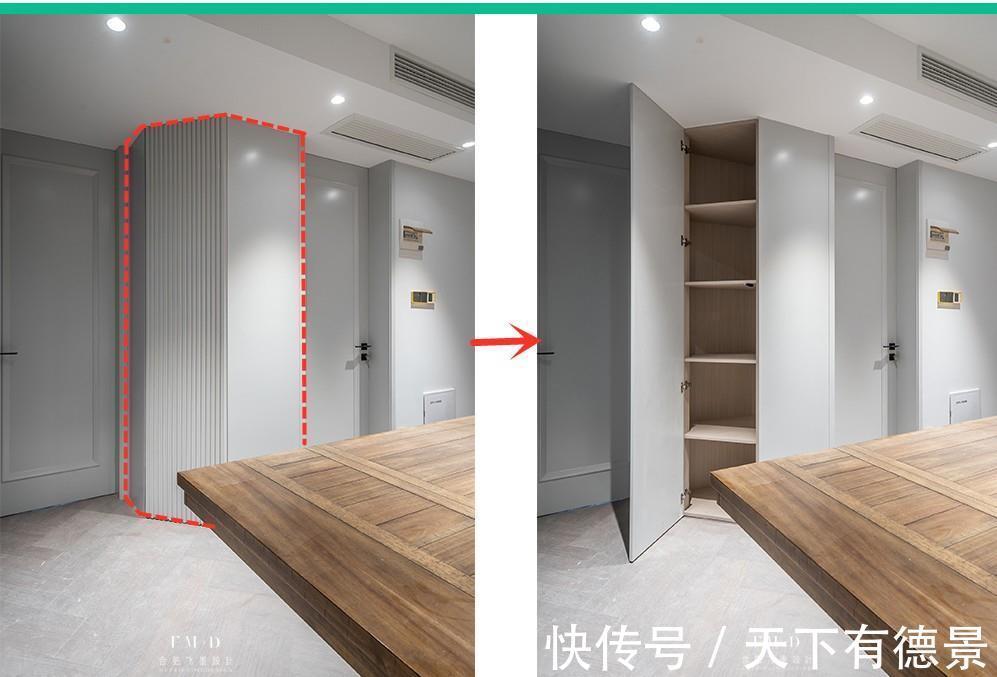 阳台柜|方方正正的柜子不能满足需求，切割30°做斜面设计，减少鸡肋空间