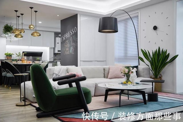 装修风格|100平现代简约风三居室,清新不失活力,优雅中带着精致