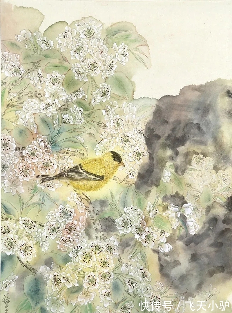 写意花鸟画$他从当代水墨回归传统花鸟画,情境夺人!