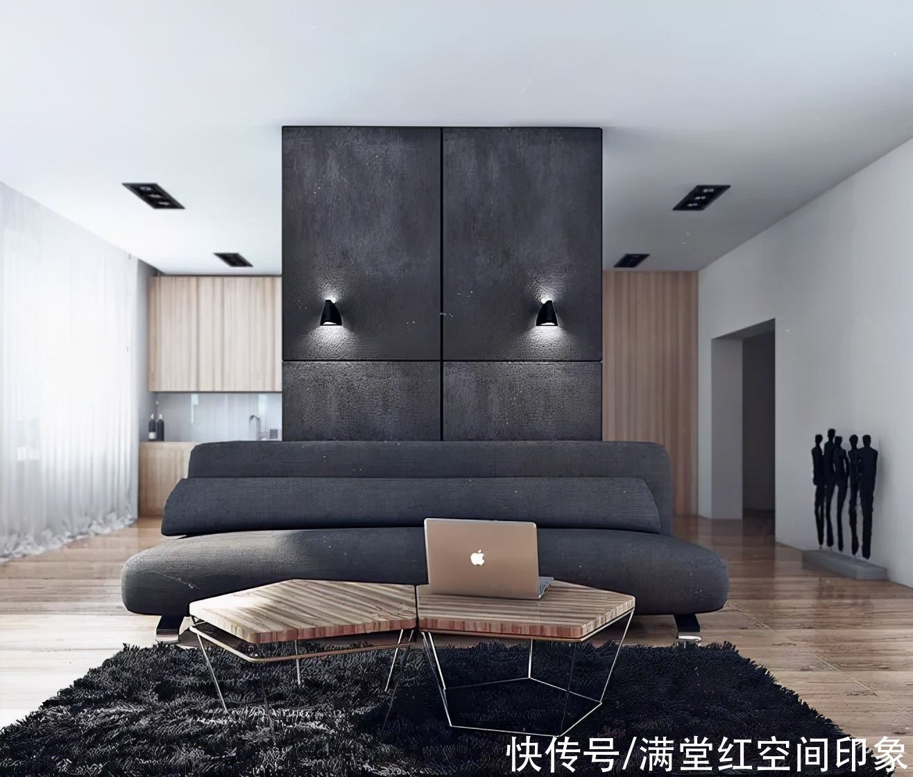 黑白色调的极简设计,精致美观,营造出气质非凡的空间