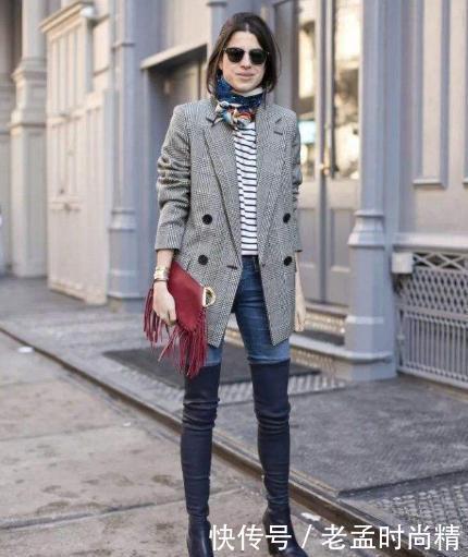 高显|街拍:冬季流行过膝靴的N种搭配, 随意挑一款穿上都很显高显腿长!