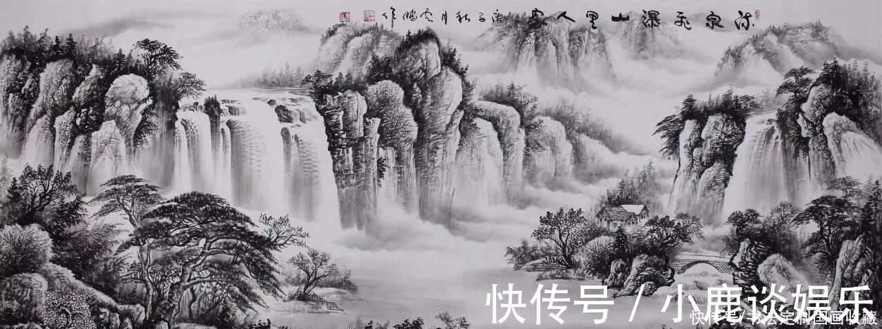 中国美术@书法定制《向天再借五百年》,国画收藏《水墨画,长城,鸿运当头